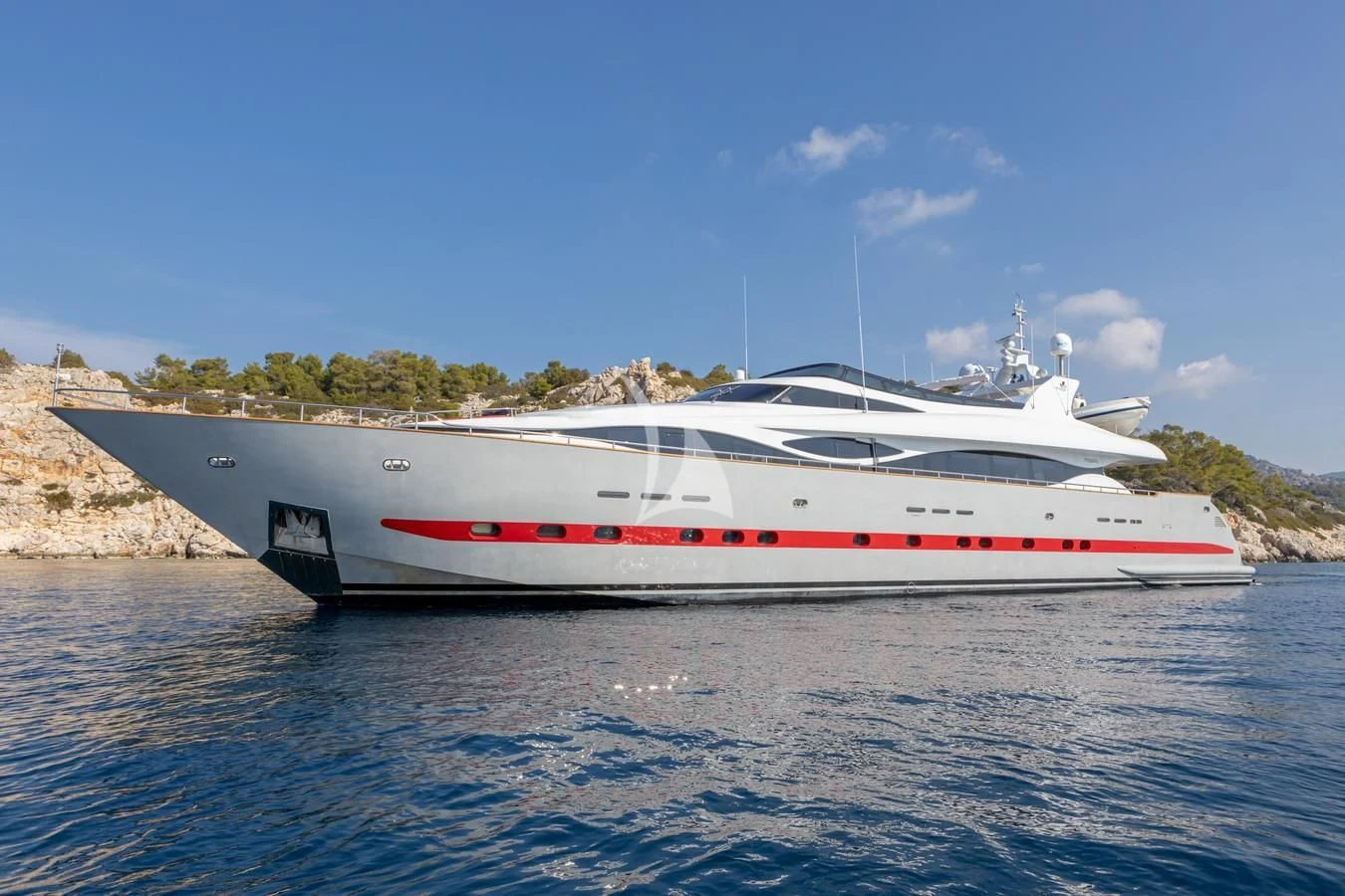 a boat on the water aboard GLAROS Yacht for Sale