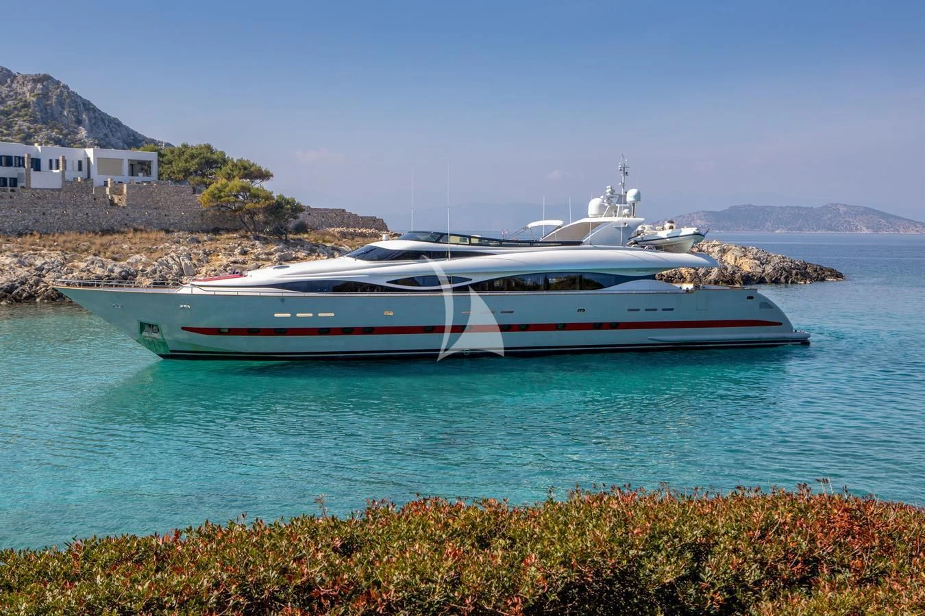 a boat on the water aboard GLAROS Yacht for Sale