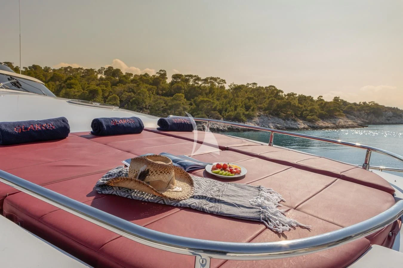 a fish on a boat aboard GLAROS Yacht for Sale