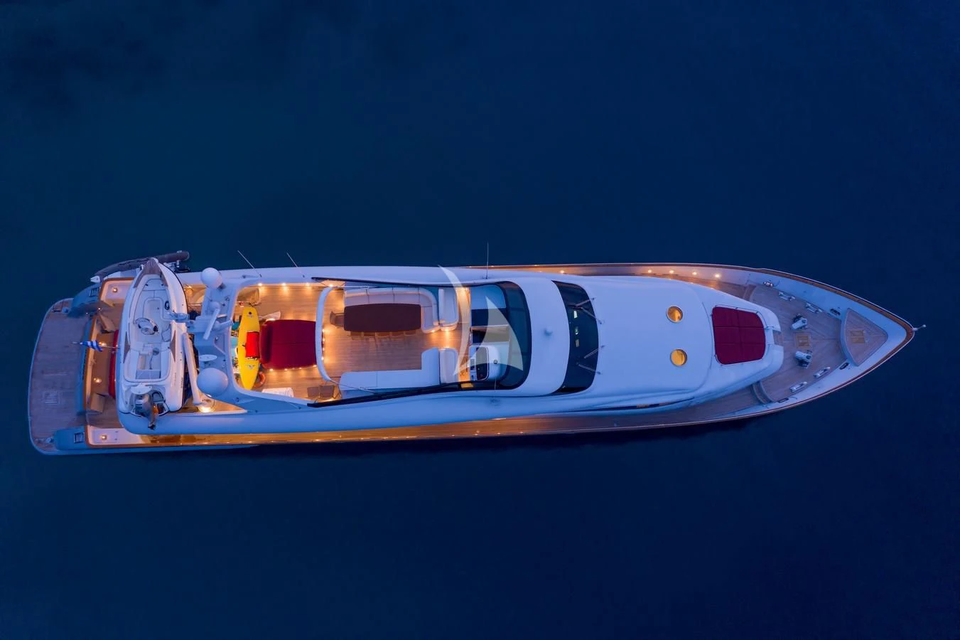 a close-up of a toy boat aboard GLAROS Yacht for Sale