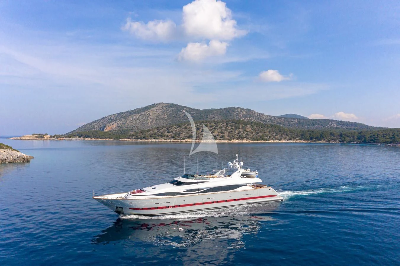a boat on the water aboard GLAROS Yacht for Sale