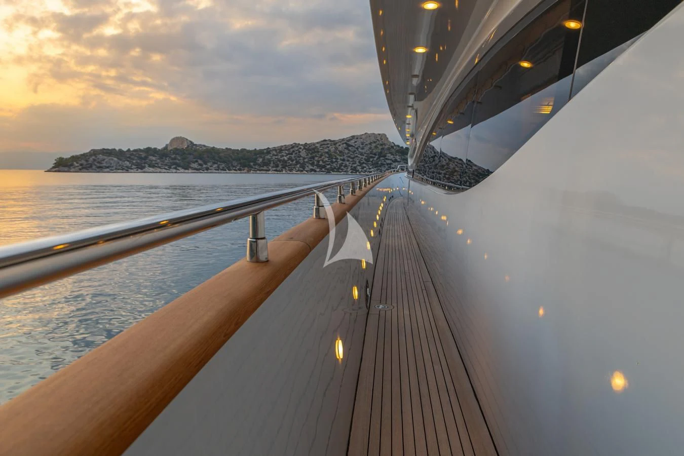 a boat on the water aboard GLAROS Yacht for Sale