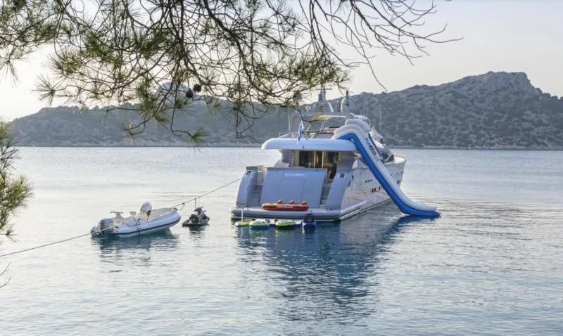 boats in the water aboard GLAROS Yacht for Sale