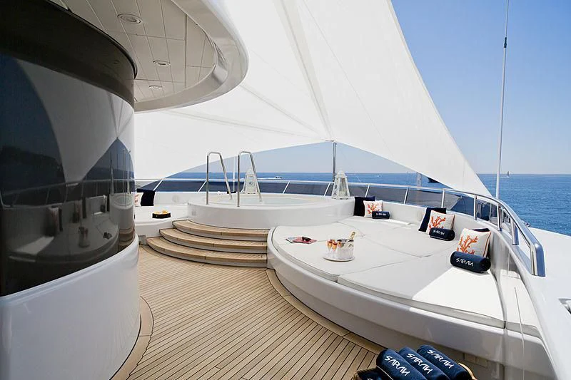 a table on a boat aboard SARAH Yacht for Sale