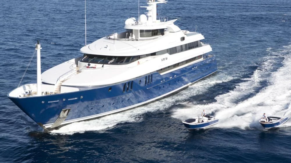a large white yacht aboard SARAH Yacht for Sale