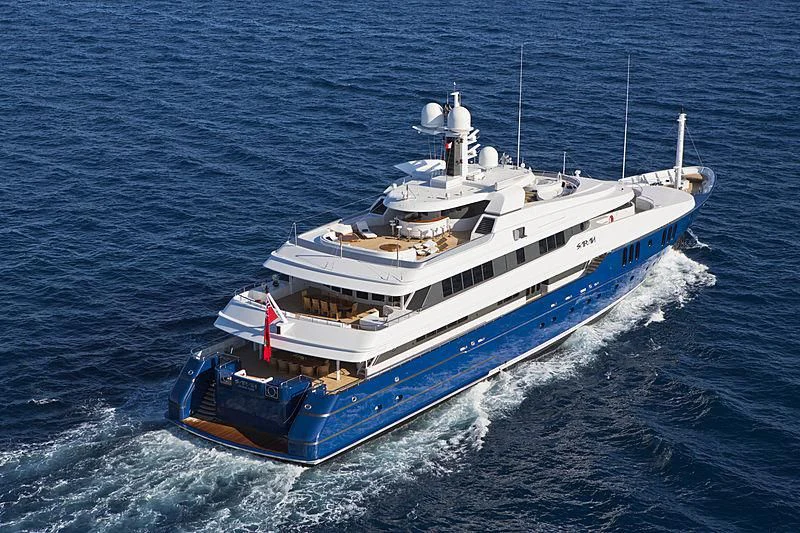 a large ship in the water aboard SARAH Yacht for Sale
