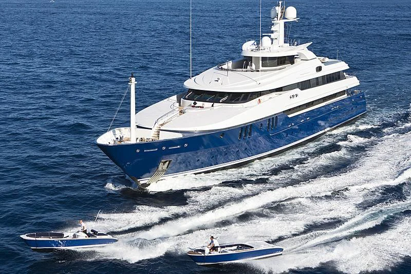 a large ship in the water aboard SARAH Yacht for Sale