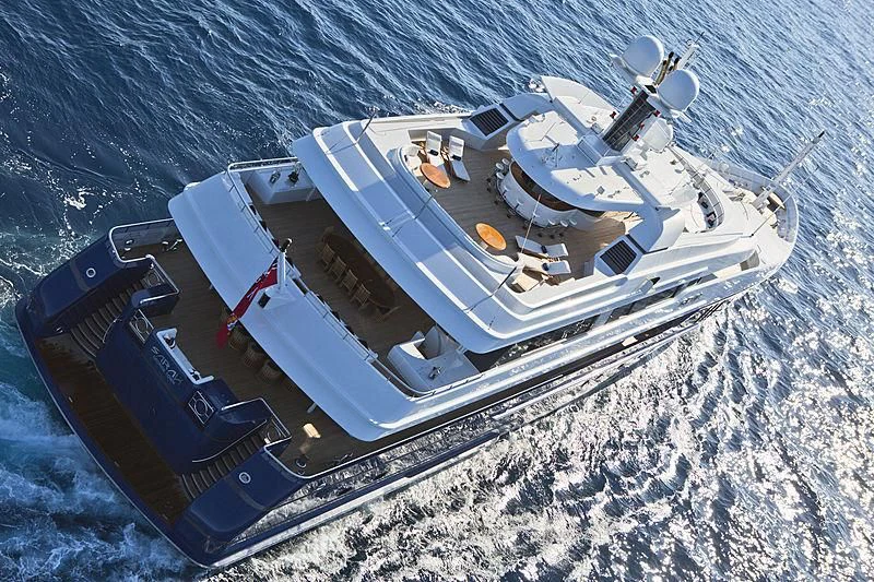 a satellite in space aboard SARAH Yacht for Sale
