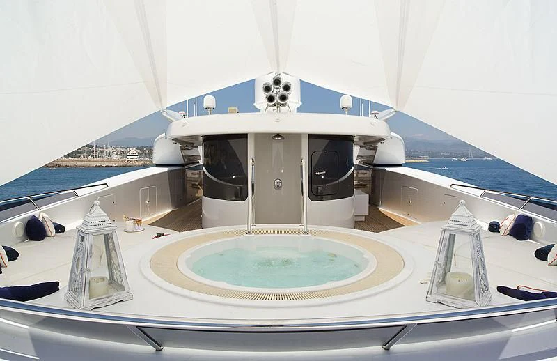 a large white building with a pool aboard SARAH Yacht for Sale