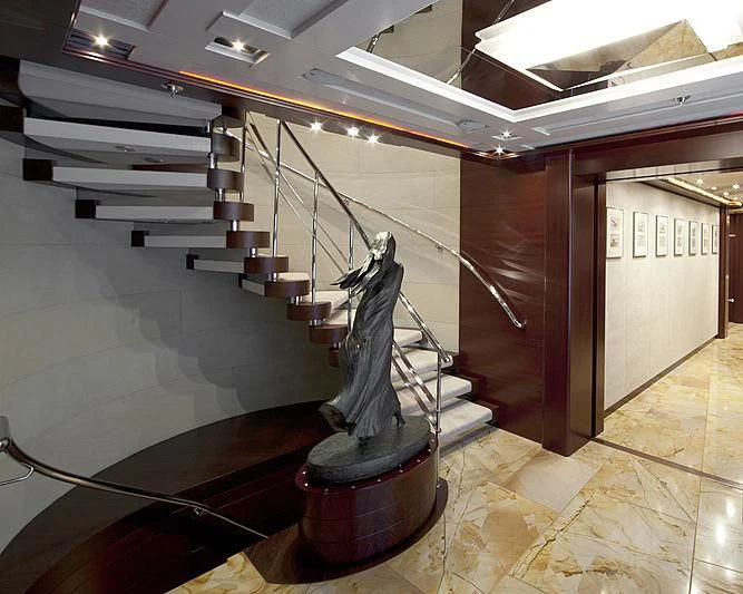 a statue in a building aboard SARAH Yacht for Sale