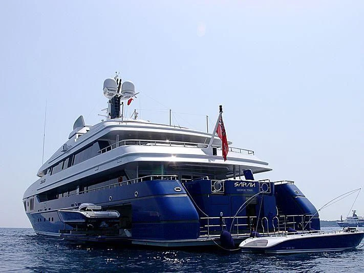 a large boat in the water aboard SARAH Yacht for Sale