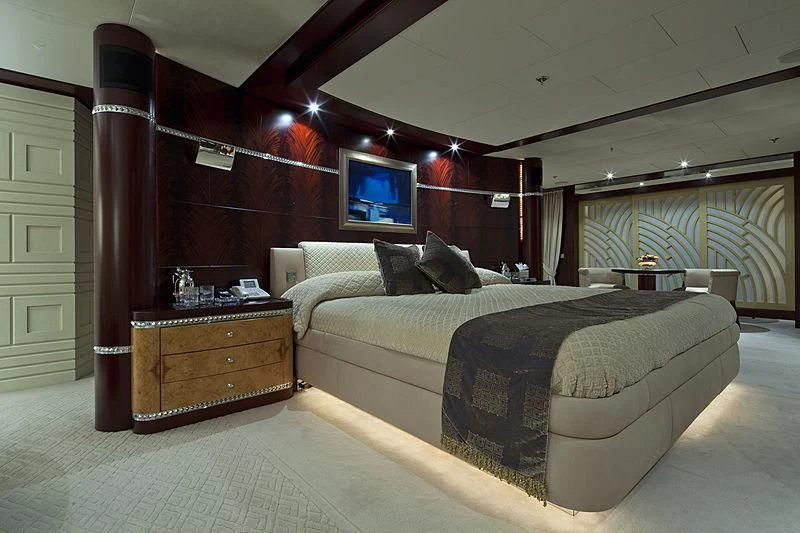 a bed in a room aboard SARAH Yacht for Sale