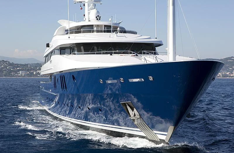 a large white boat aboard SARAH Yacht for Sale