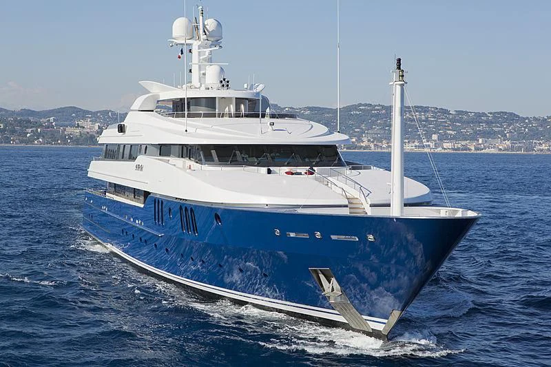 a large white boat in the water aboard SARAH Yacht for Sale