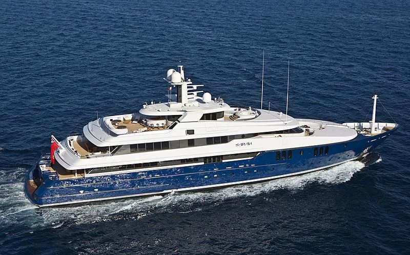 a large white boat in the water aboard SARAH Yacht for Sale