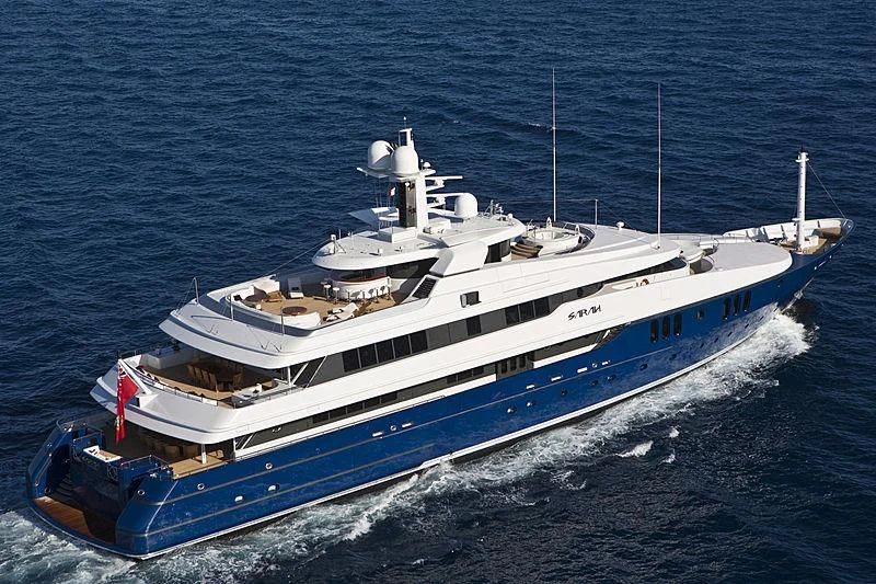 a large ship in the water aboard SARAH Yacht for Sale