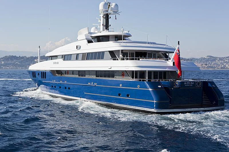 a large white boat in the water aboard SARAH Yacht for Sale