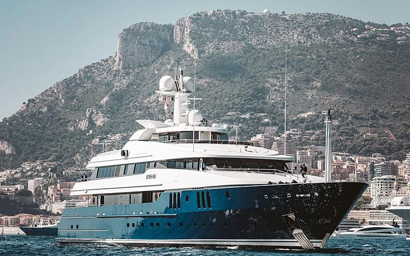 a large boat in the water aboard SARAH Yacht for Sale