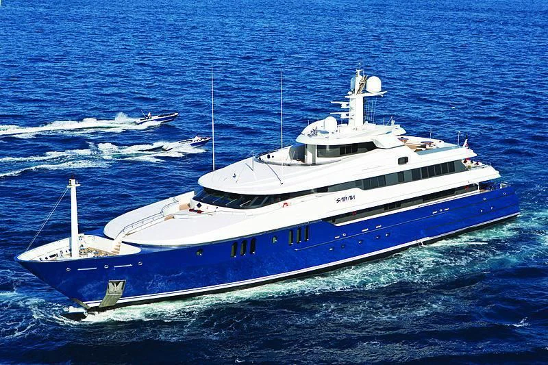 a large white boat in the water aboard SARAH Yacht for Sale