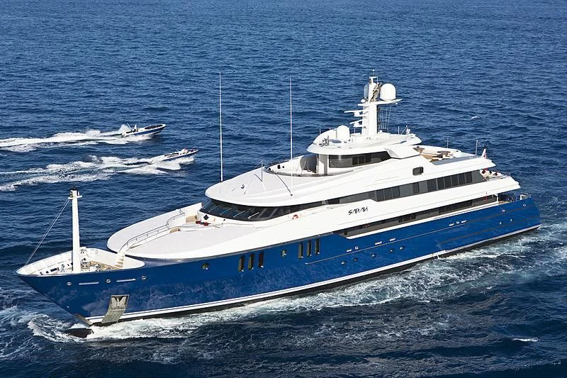 a large white boat aboard SARAH Yacht for Sale