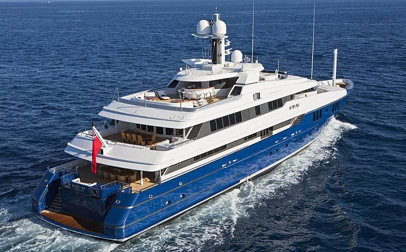 a large white ship in the water aboard SARAH Yacht for Sale