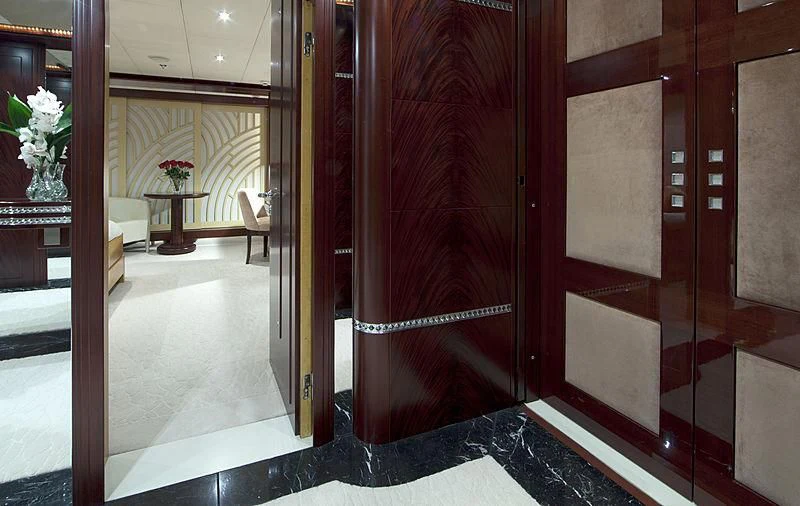 a room with a wood door aboard SARAH Yacht for Sale