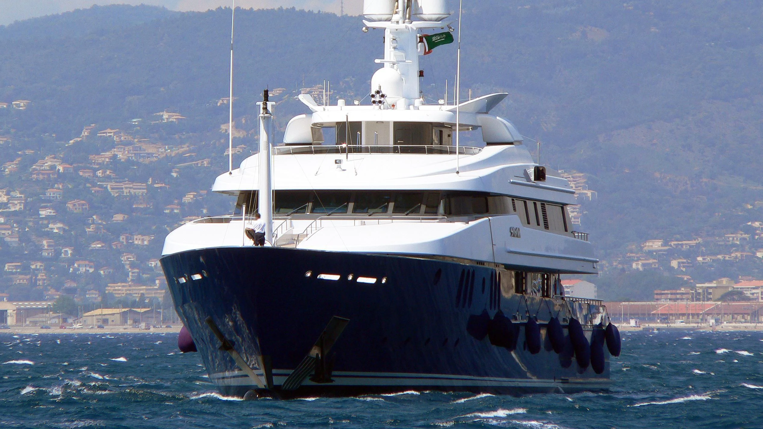a large boat in the water aboard SARAH Yacht for Sale
