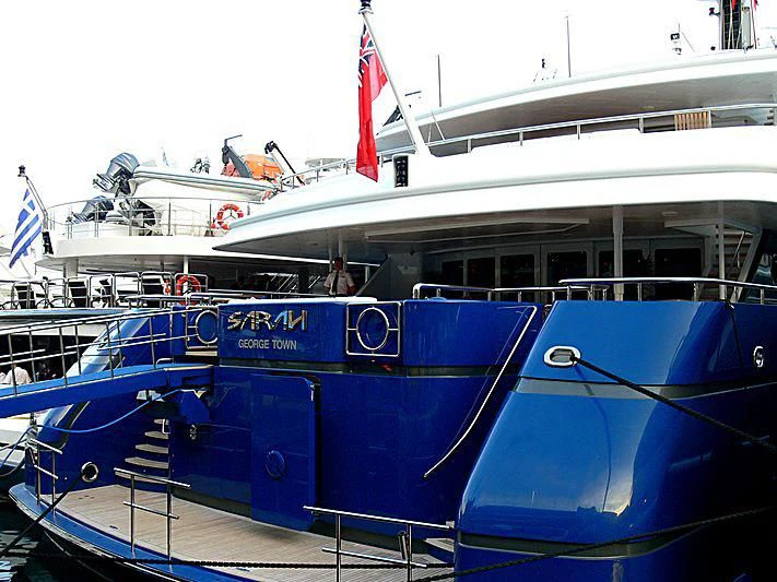 a group of boats are parked in a harbor aboard SARAH Yacht for Sale