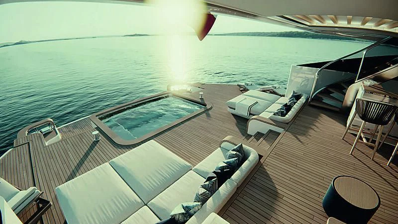 a deck of a boat aboard ASANI Yacht for Sale