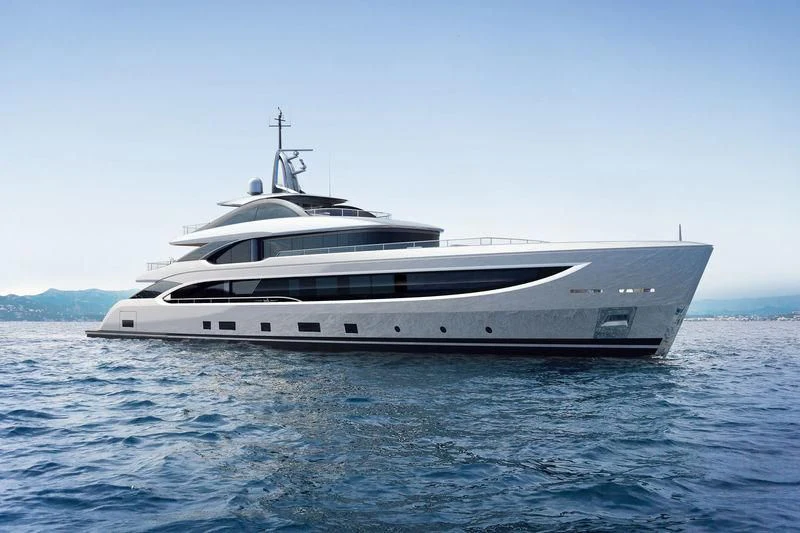a white yacht in the water aboard ASANI Yacht for Sale