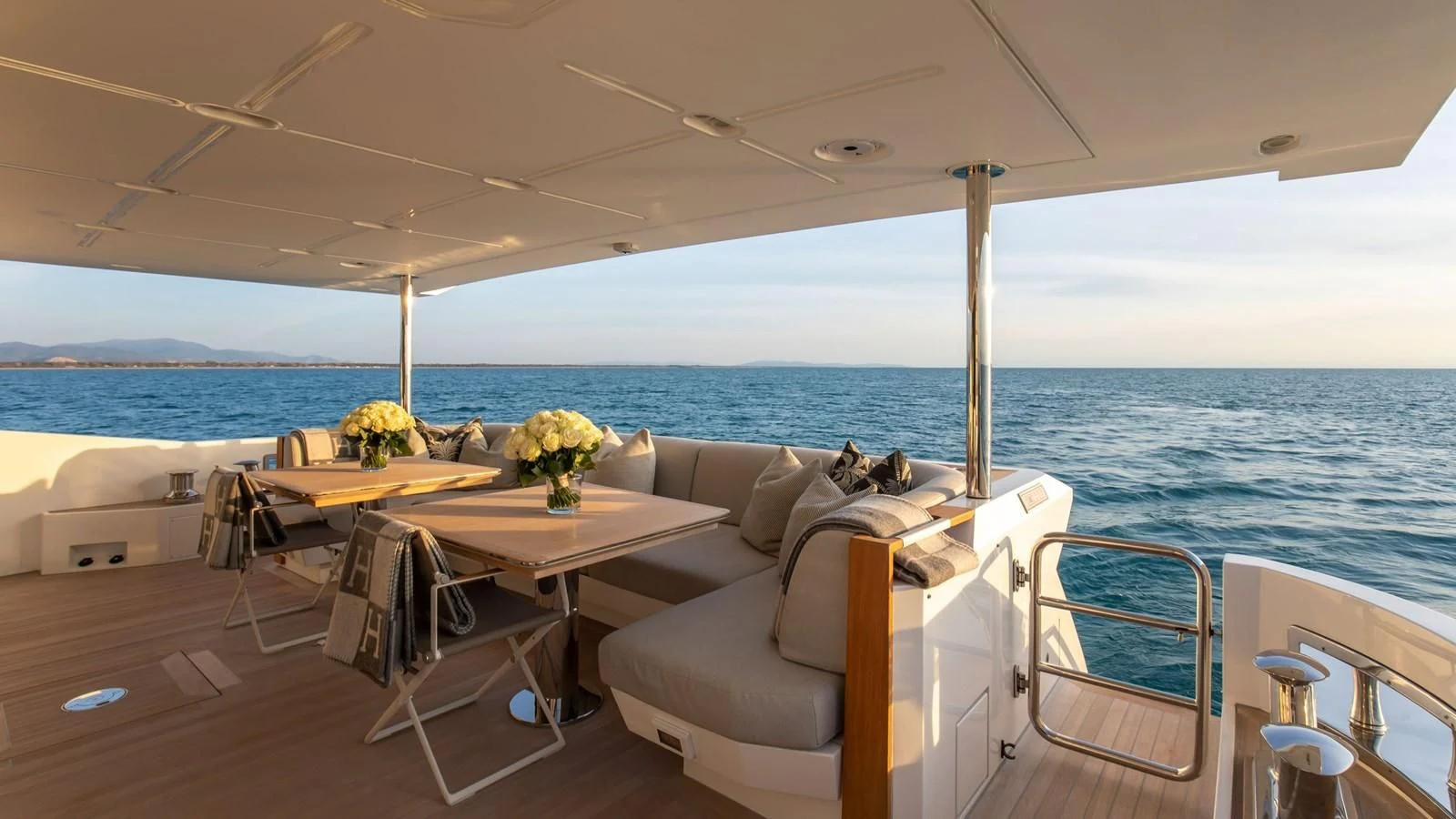 a boat on the water aboard AZIMUT GRANDE 32M Yacht for Sale