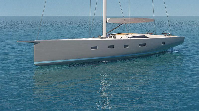 a white boat in the water aboard AMMONITE Yacht for Sale