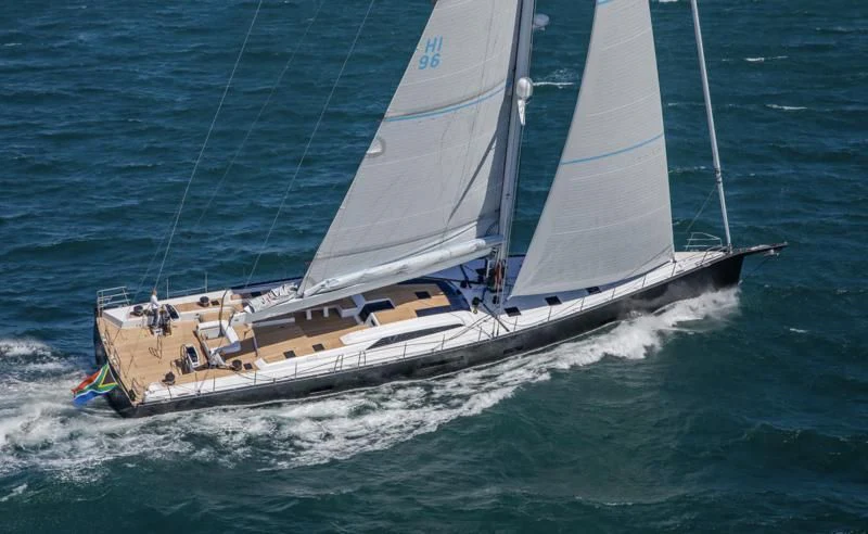 a sailboat on the water aboard AMMONITE Yacht for Sale