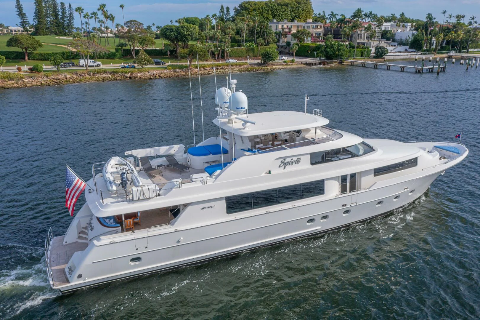 a boat on the water aboard LIBERTAS Yacht for Sale