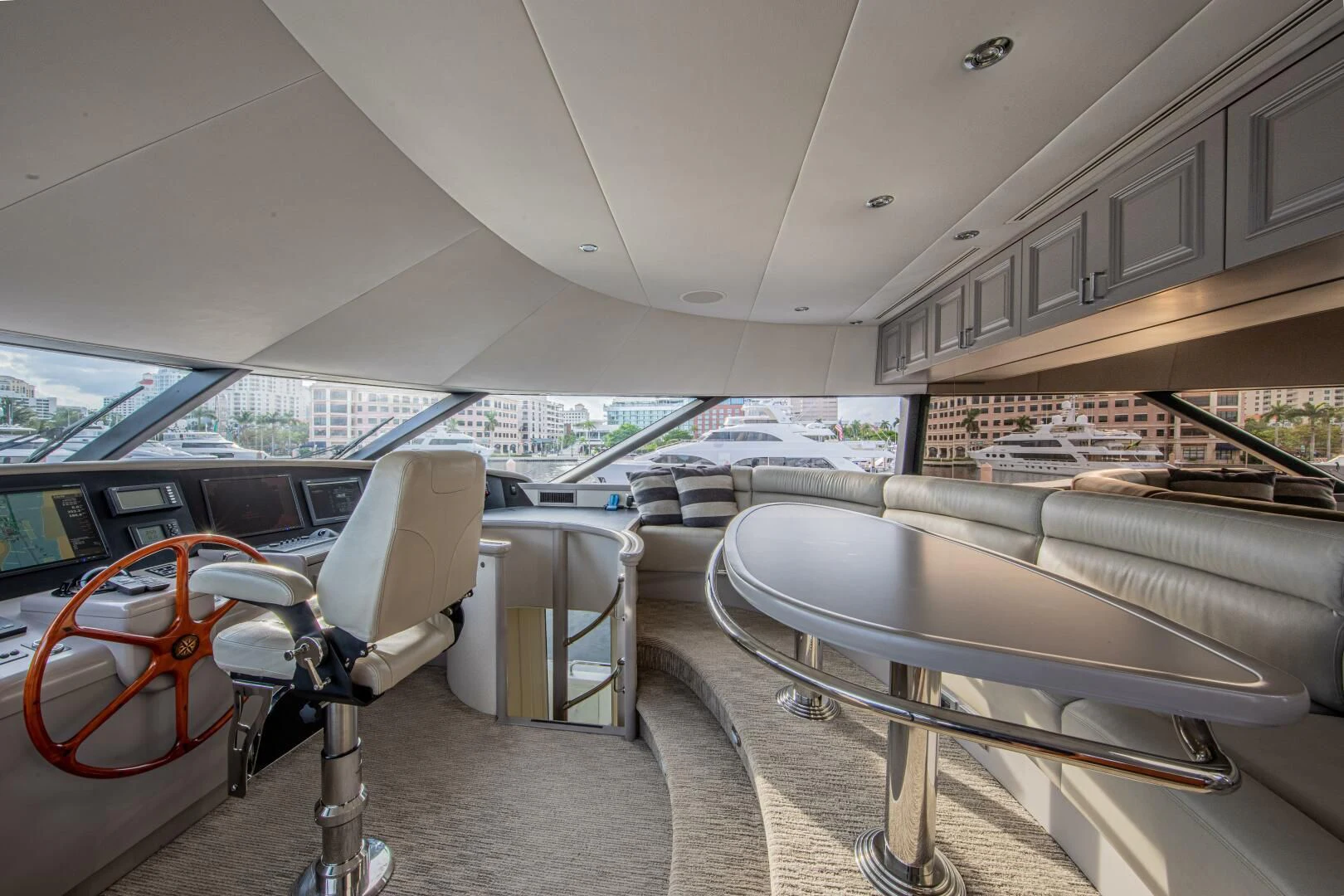inside of a car aboard LIBERTAS Yacht for Sale