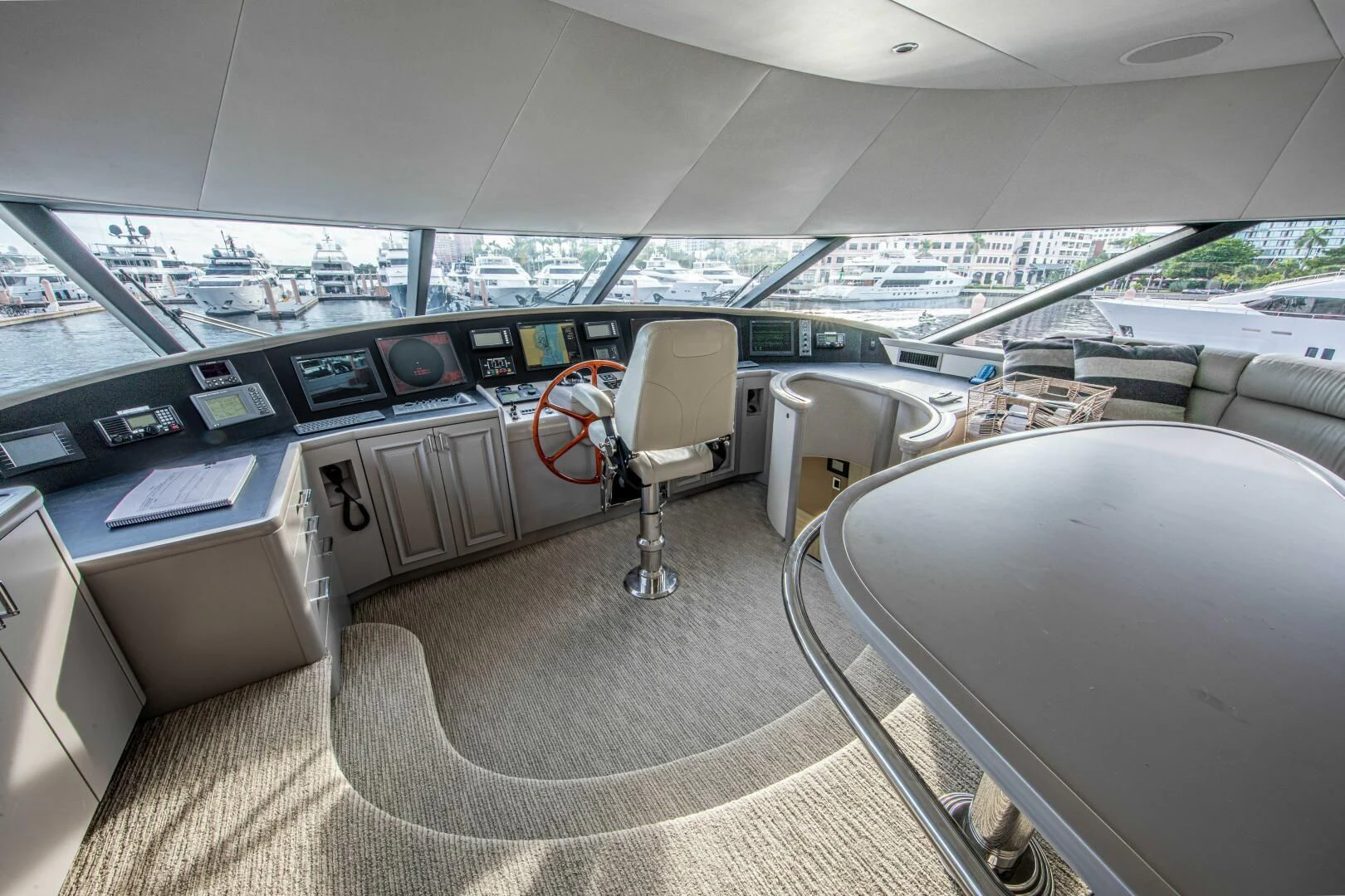 inside of a car aboard LIBERTAS Yacht for Sale