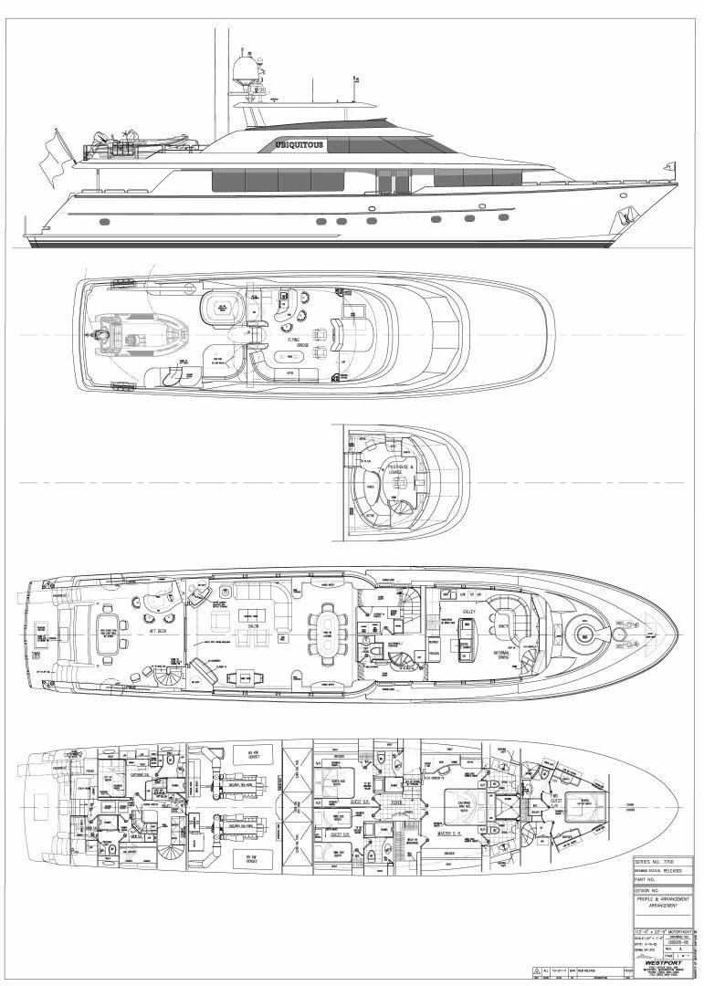 diagram, engineering drawing aboard LIBERTAS Yacht for Sale