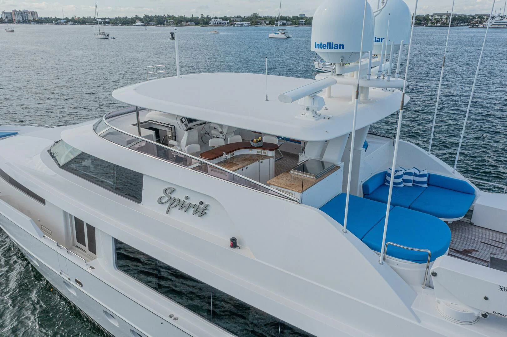 a boat on the water aboard LIBERTAS Yacht for Sale