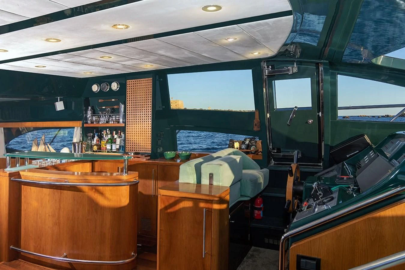 inside of a vehicle aboard MACAMI Yacht for Sale