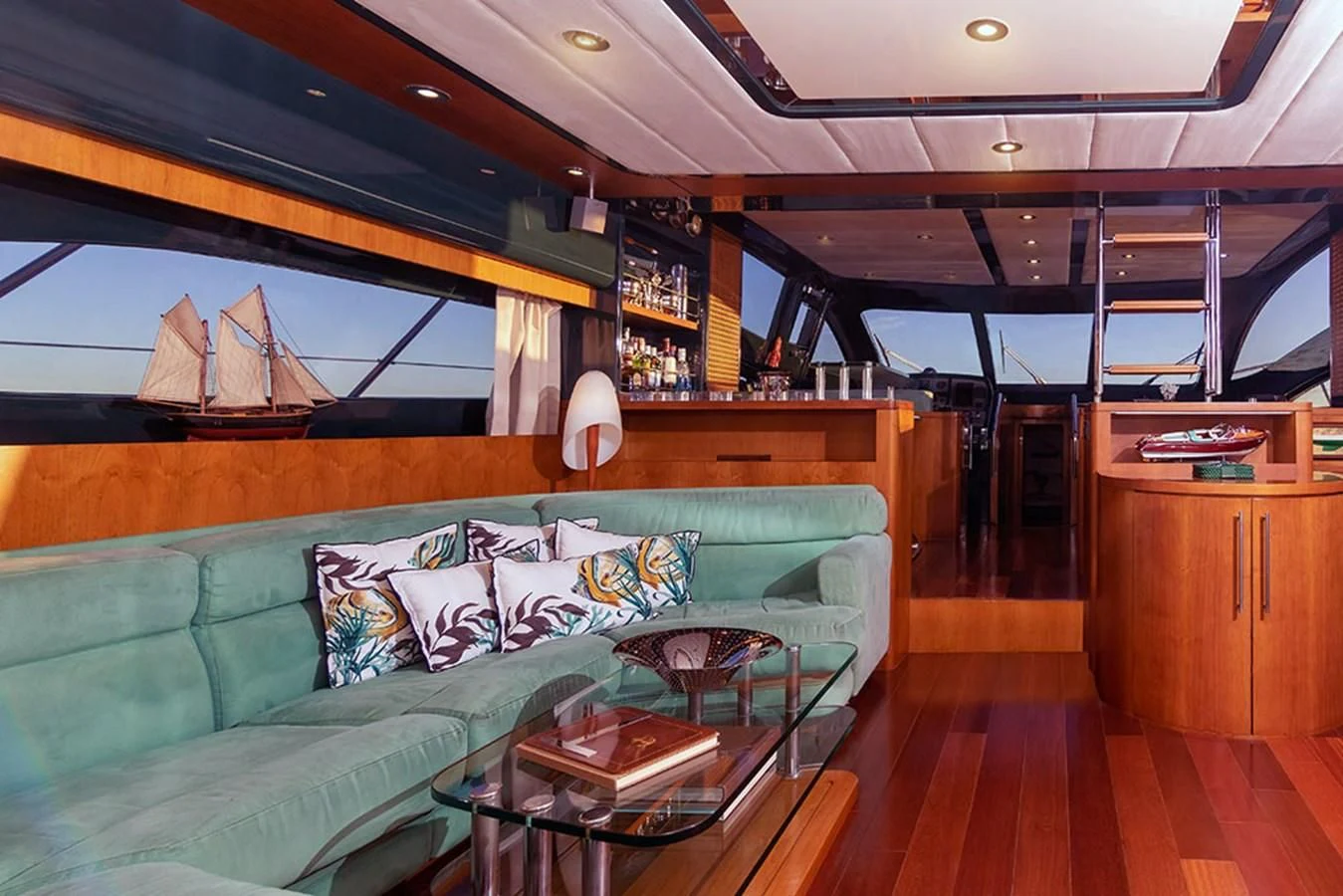 a living room with a couch aboard MACAMI Yacht for Sale