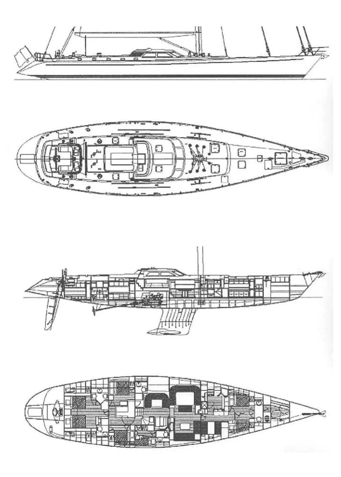 diagram, engineering drawing aboard EL BAILE Yacht for Sale