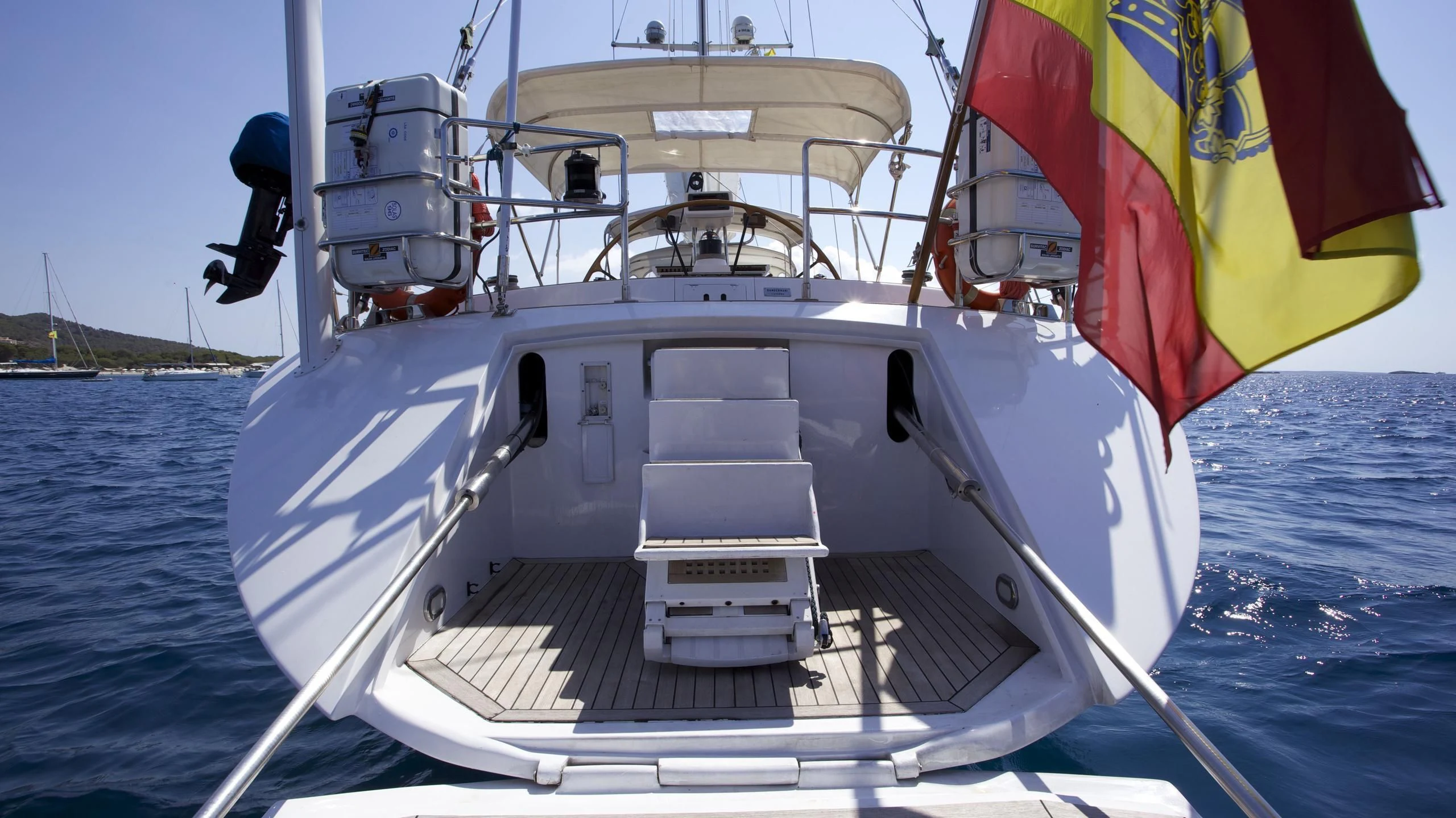 a boat on the water aboard EL BAILE Yacht for Sale