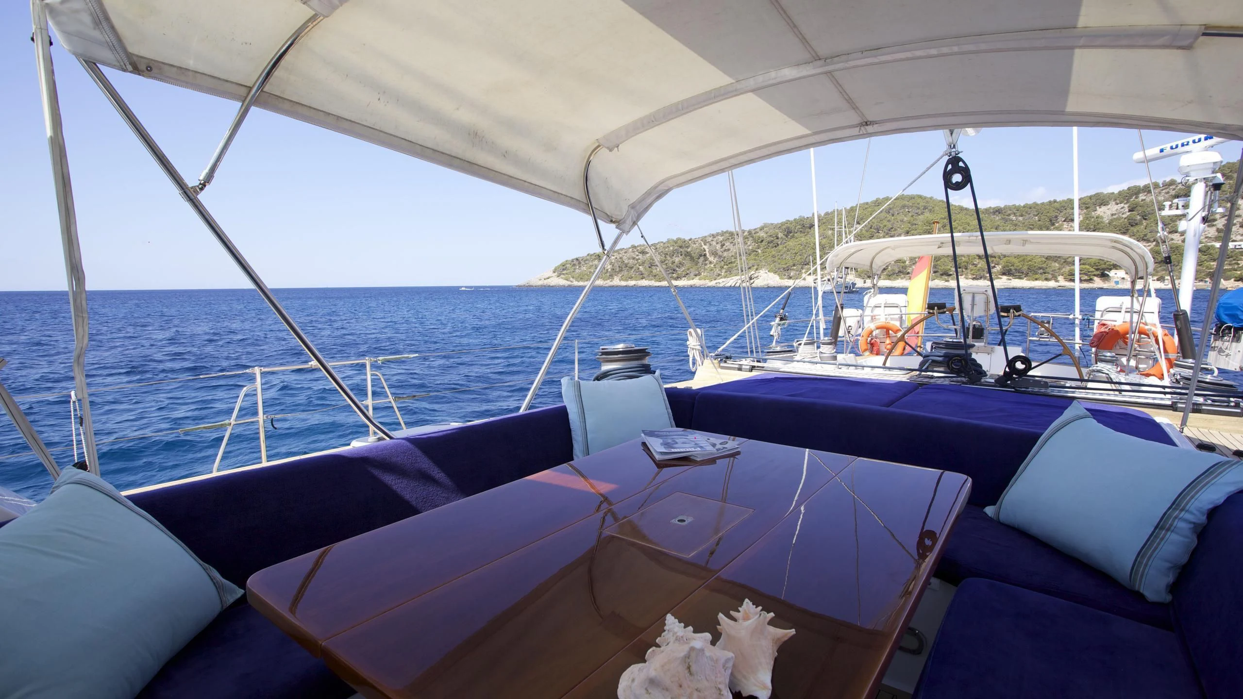 a boat on the water aboard EL BAILE Yacht for Sale