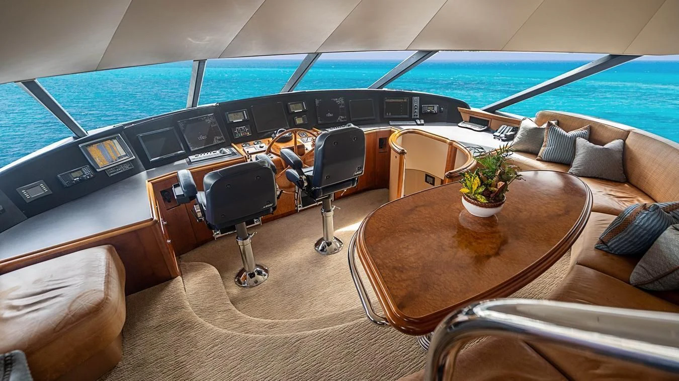 inside of a plane aboard KEMOSABE Yacht for Charter