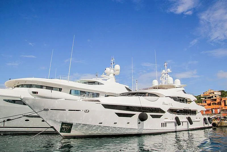 a large white yacht aboard ALESSANDRA III Yacht for Charter