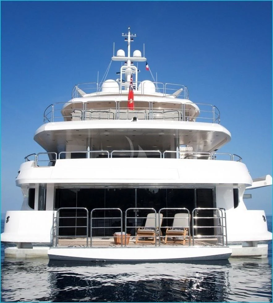 a large white yacht aboard ALESSANDRA III Yacht for Charter