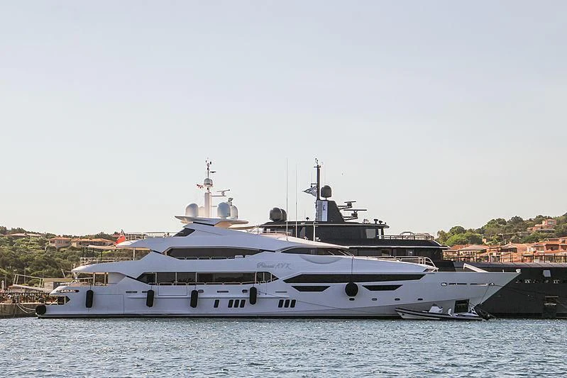a large white yacht aboard ALESSANDRA III Yacht for Charter