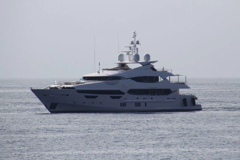 a large ship in the water aboard ALESSANDRA III Yacht for Charter