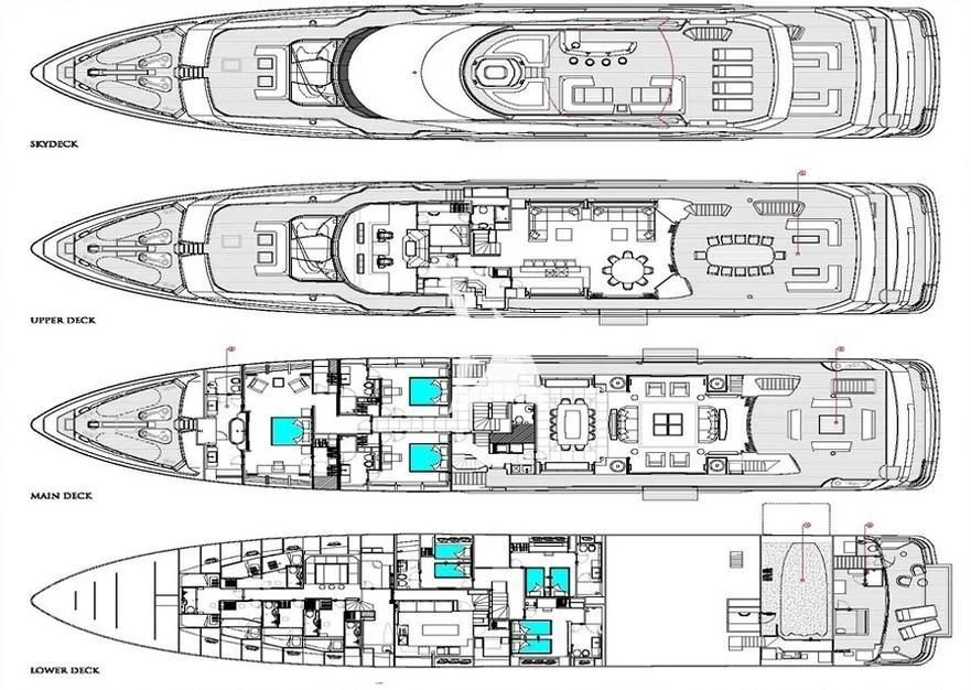diagram aboard ALESSANDRA III Yacht for Charter