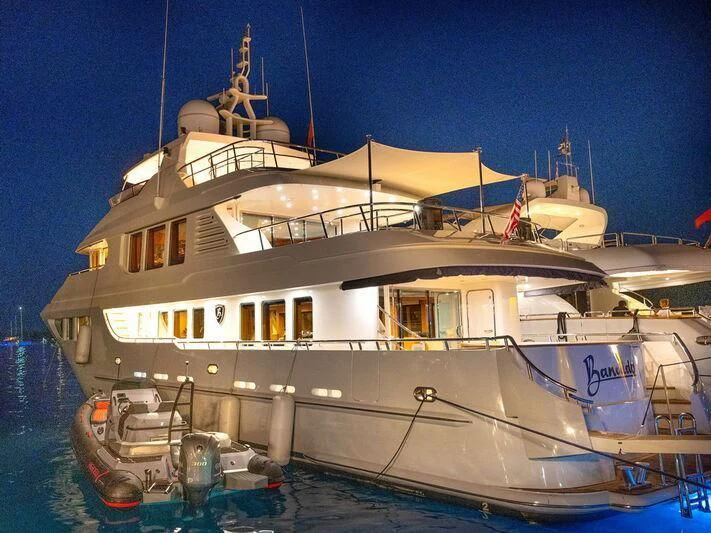 a large white boat in the water aboard BANDIDO I Yacht for Sale